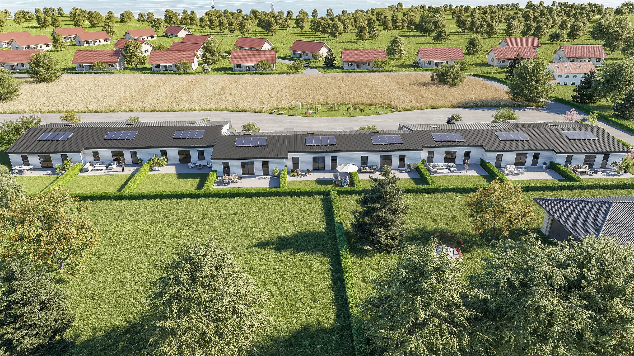 Visualisering af Grønnedal 9 fra havesiden